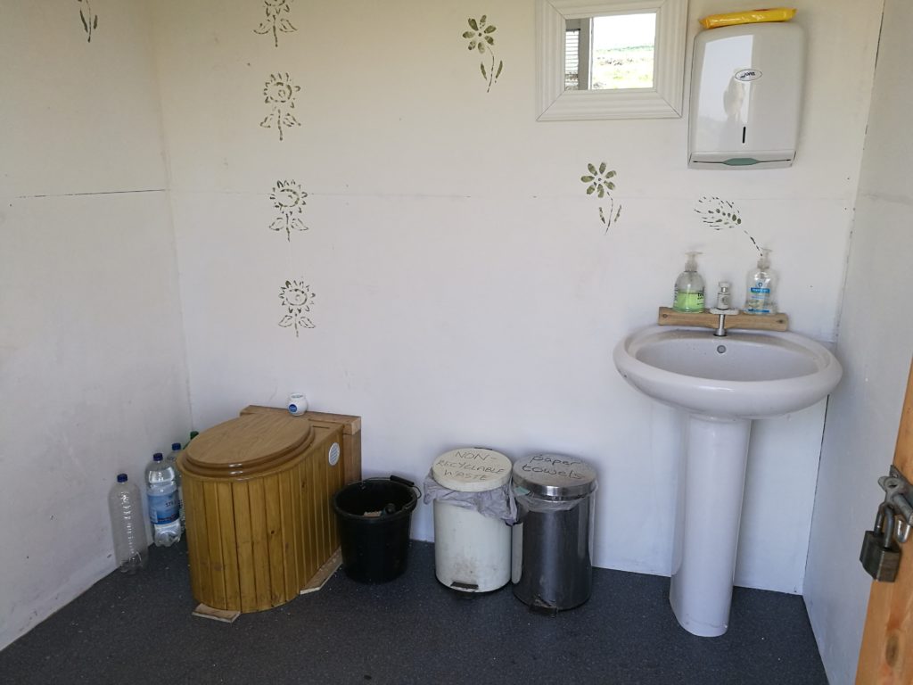 inside the new compost toilet 